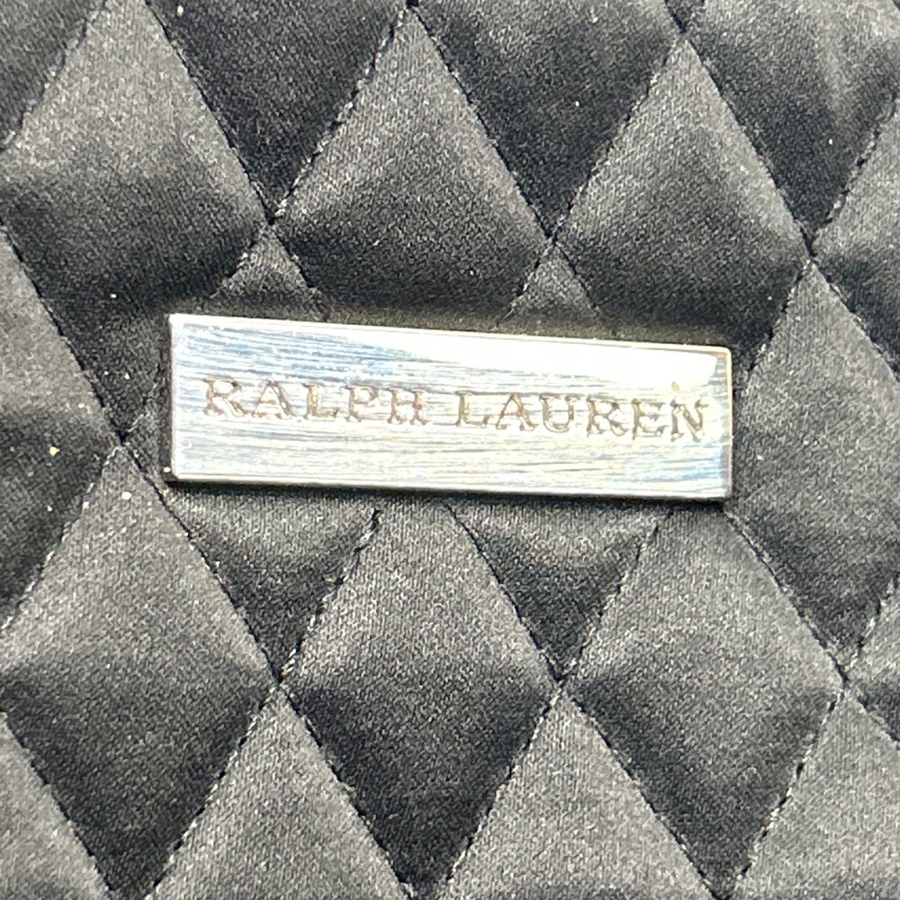 Ralph Lauren Black Quilted Diamond Nylon Tote Bag‎ Pink Interior Purse - Picture 2 of 9